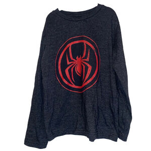 Boys' Marvel Spiderman long Sleeve Shirt, 7-8, Dark Gray